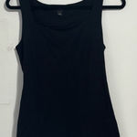 Halogen ‎ Black Fitted Square Neck Shelf Bra Tank Top small Photo 0