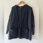 Free People  Black Wool Mohair Blend Chunky Open Cardigan Photo 1
