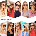 Classic Retro Round Sunglasses for Women Men Vintage Trendy Large Frame Shades  Photo 2