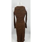 ZARA  Brown Knit Cold Shoulder Long Sleeve Midi Dress Size S New NWT Ribbed Photo 10