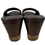 Talbots Women's Wedge Sandals Size 9.5 Copper Brown Leather Open-Toe Slip-On Photo 12