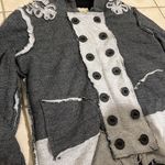 Buckle BKE Sweater Womens Medium  Raw Edge Sherpa Lined Hoodie Button Full Zip Photo 3