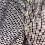 Lands' End  Womens 18p Pinpoint Oxford 3/4‎ Sleeve Plaid Purple Classic Preppy Photo 3