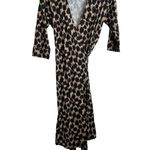 Diane Von Furstenberg Diane Von‎ Furstenberg Wrap Animal Print Dress Size Petite Midi Stretch V-neck Photo 0