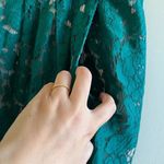 J.Crew Lace Green Nude Lined Midi Pleated Skirt W Photo 2