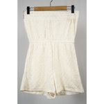 Xhilaration Cream Eyelet Embroidered Summer Festival Short Jumpsuit Romper Small Photo 2
