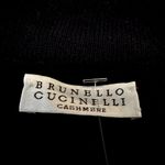 Brunello Cucinelli  Cardigan Sweater 100% Cashmere Ruched Shirt Collar Tie Front Photo 2