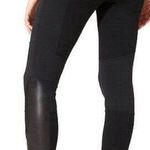 Athleta  Luxe Ponte Legging Black Vegan Leather Colorblock Zipper Moto Leggings L Photo 1