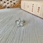 Pear Tapered Baguette Classic Silver Engagement Promise Wedding Ring “Eglantine”Jewelry Photo 6