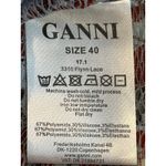 Ganni  Size US 8/10 The Ruched Lace Blouse Burnt Red and White Floral Semi Sheer Photo 6