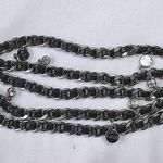 Good Work(s) Make a Difference Black Leather Metal Chain Inspirational Bracelet Photo 0