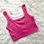 SheIn Bright Pink Ribbed Cropped Tank Top Photo 0