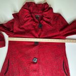 Multiples Textured Button Front Jacket Medium Red Boho Artsy Retro Layering Photo 9