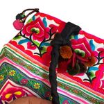 Handmade Thailand Eclectic Embroidered Tote Bag Bright Artsy Vibrant Beach Photo 4
