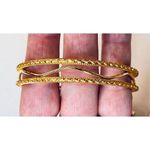 Gold Tone 3pc Bangle Bracelet Set Costume Jewelry Photo 2