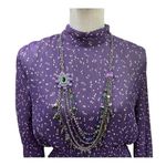 ZARA  PURPLE SMOCKED
WAIST & CUFFS POLKA DOT
MINI JUMPERSUITE DRESS SIZE MEDIUM Photo 5