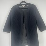 Coldwater Creek  Open Front Crochet Lace Long Line Jacket Black size 14 Photo 3