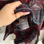 Affliction Womens Red Black Premium Wisdom Embroidered Buffalo Plaid Shirt Photo 14