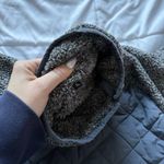 Womens Size XL Fleece Jacket Gray Blue Zip Pockets Winter Fall High Neck Photo 6