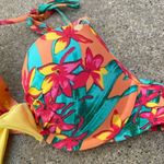 Aerie  Bridget Halter Orange Tropical Bikini Bra Top Sz 34C Photo 1