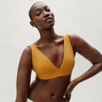 Everlane The Triangle Bikini Top Removable Pads Tie-Back Stretch Yellow XS Photo 0