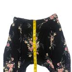 American Rag Black Floral Wide-Leg Pants with Side Slits and Waist Tie Photo 9