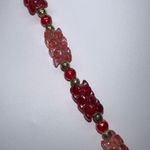 Vintage Pink and Red Bead Fringe Necklace Red Photo 2
