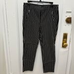 Soho  Apparel Black And White Striped Pull On Ankle Pants Size 1X Photo 2