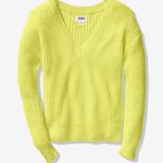 PINK - Victoria's Secret NEW VS PINK Heritage Neon V-neck Long Sleeve Sweater Photo 1
