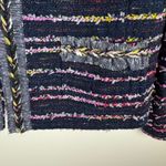 Talbots  Womens Tweed Jacket‎ Size 10 Multicolor Striped Fringe Colorful Office Photo 3