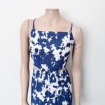 Abercrombie & Fitch [] Blue Crinkle Cutout High Neck Maxi Dress Pockets Size XLP Photo 3