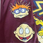Nickelodeon Rugrats Size XS Burgundy Crop Long Sleeve Cotton Tee. Preloved Photo 5