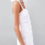 ZARA Eyelet Tie Strap Button Front Mini Dress 7521/341/250 White Size Medium Photo 1