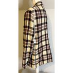Women’s Cream Plaid Wool Blazer Single Button Red Size XL Photo 4