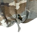 Sanctuary  Green Camouflage Short Sleeve Cotton Blend Front Tie Shirt Women Sz S Photo 4