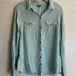 Torrid Taylor Classic Twill Camp Shirt Mint Green Size 0 Large Photo 3