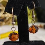 Amber Crystal and Natural Wood Necklace Set Brown Photo 4