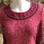 White Mark Red Long Sleeve Paisley Polyester Blend Soft Sweater Dress Size Med Photo 3