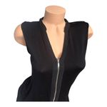 Design History  Womens size small zip-front vest top black sleeveless front zip Photo 5