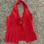ZARA Red Flower Halter Neck Top Photo 1