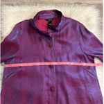 Ali Miles Iridescent button front tunic top XL Purple Photo 8