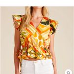 Aldean Adair Marina Top in Desert Patch Size Small NWT Orange Photo 2