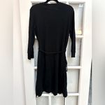 Lauren Ralph Lauren Shirt Dress Tie Belt Women’s Size Large L Solid Black Cotton Photo 3