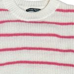 SheIn Slouchy Knit Sweater Vest White With Pink Stripe Preppy Girlie Size M New Photo 2