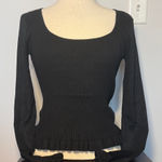 Baltic Born NWT  Tayla Knit Black Ribbed Women's Top Size Large Photo 0