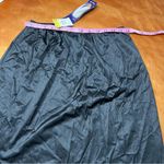 Vanity Fair Vintage  Black Satin Lace Trim slip size L 23” Made USA side slit Photo 9