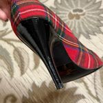 Charlotte Russe Plaid Peep Toe Heels Red Holiday Tartan Pumps Shoes 7 Photo 8