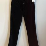 J Brand J. Brand Selena Black Velvet Lace Hem Crop Boot Pants Photo 0