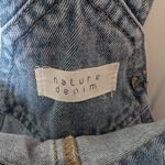 Nature Denim  Distressed Veronica Overalls Womens Large Medium Wash Photo 2