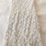 Love Culture Size Small  White Metallic Silver Tiered Ruffle Bodycon Dress EUC Photo 1